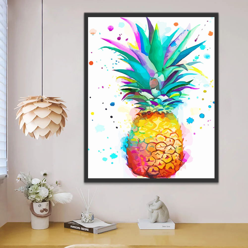 Watercolor Pineapple Paint by Numbers