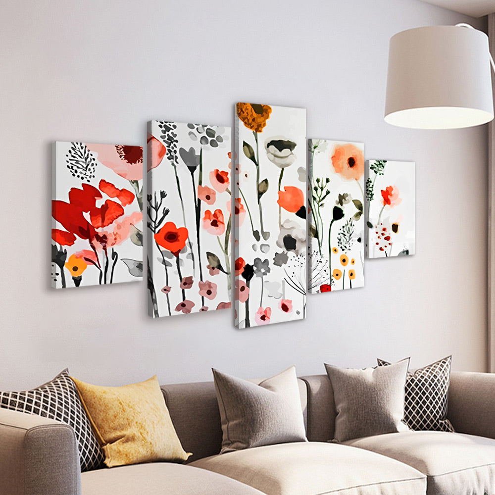 Watercolor Poppies 5 Pack Paint By Numbers