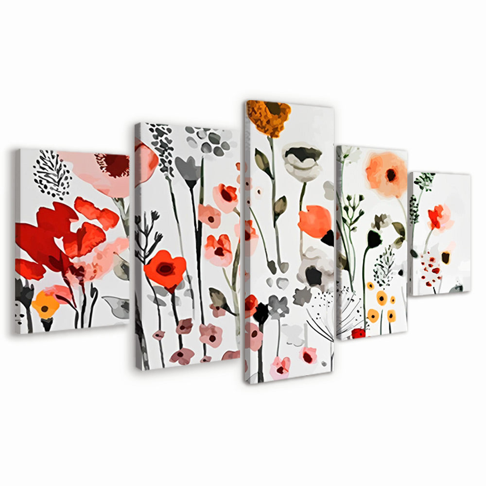 Watercolor Poppies 5 Pack Paint By Numbers