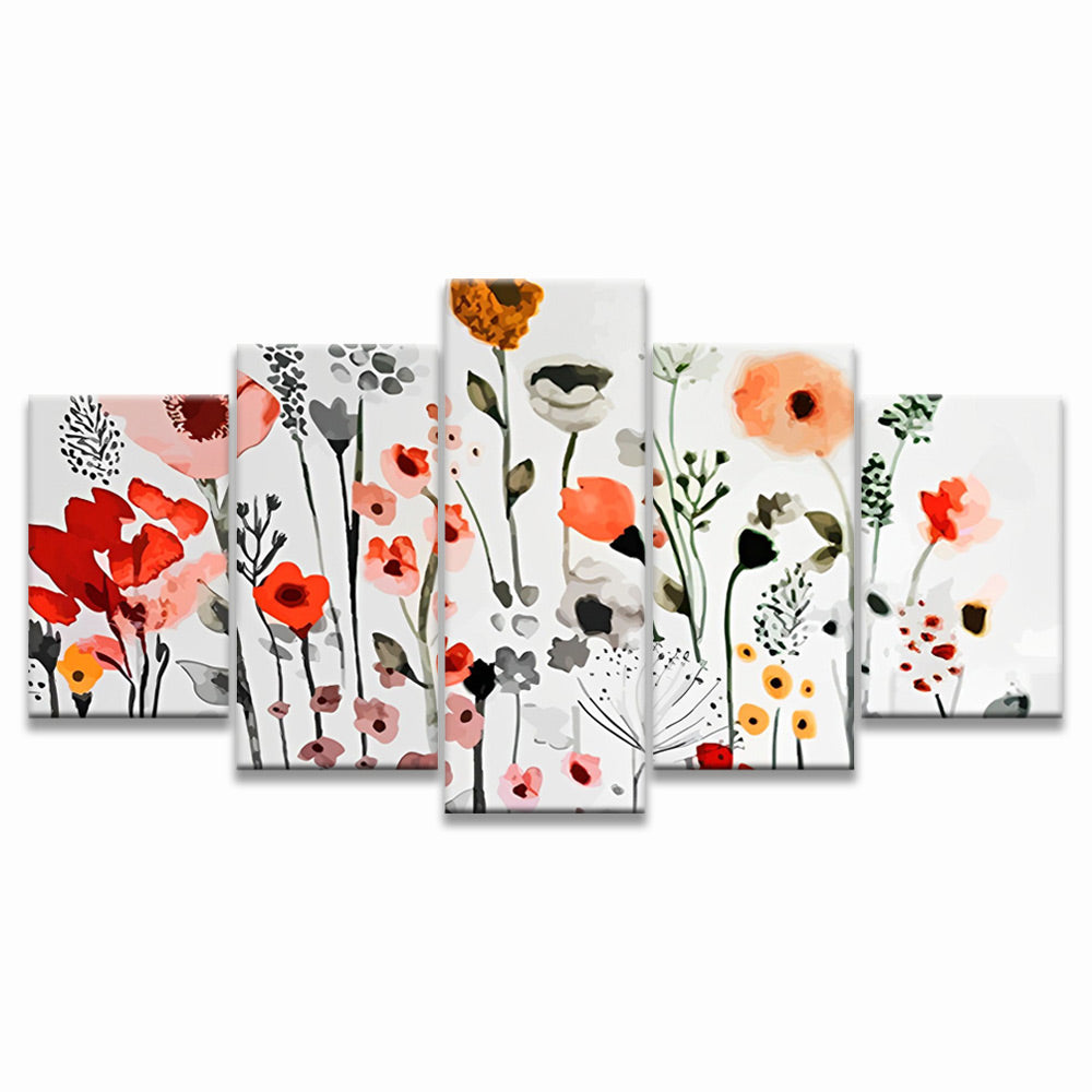 Watercolor Poppies 5 Pack Paint By Numbers