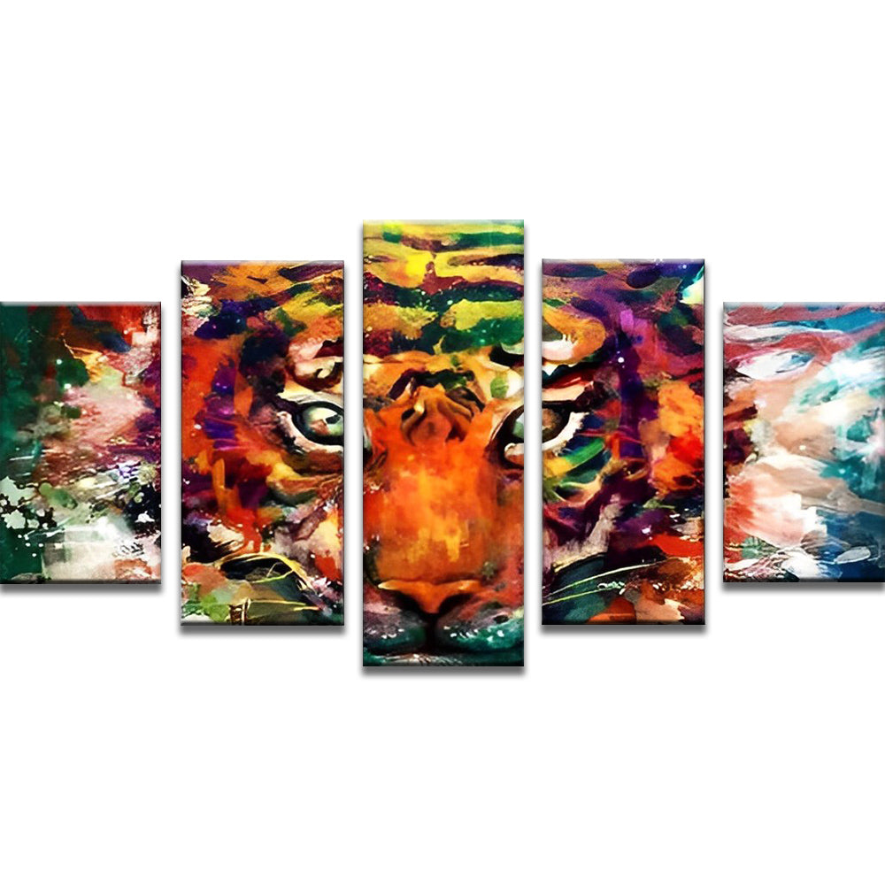 Watercolor Tiger Face 5 Pack Paint By Numbers