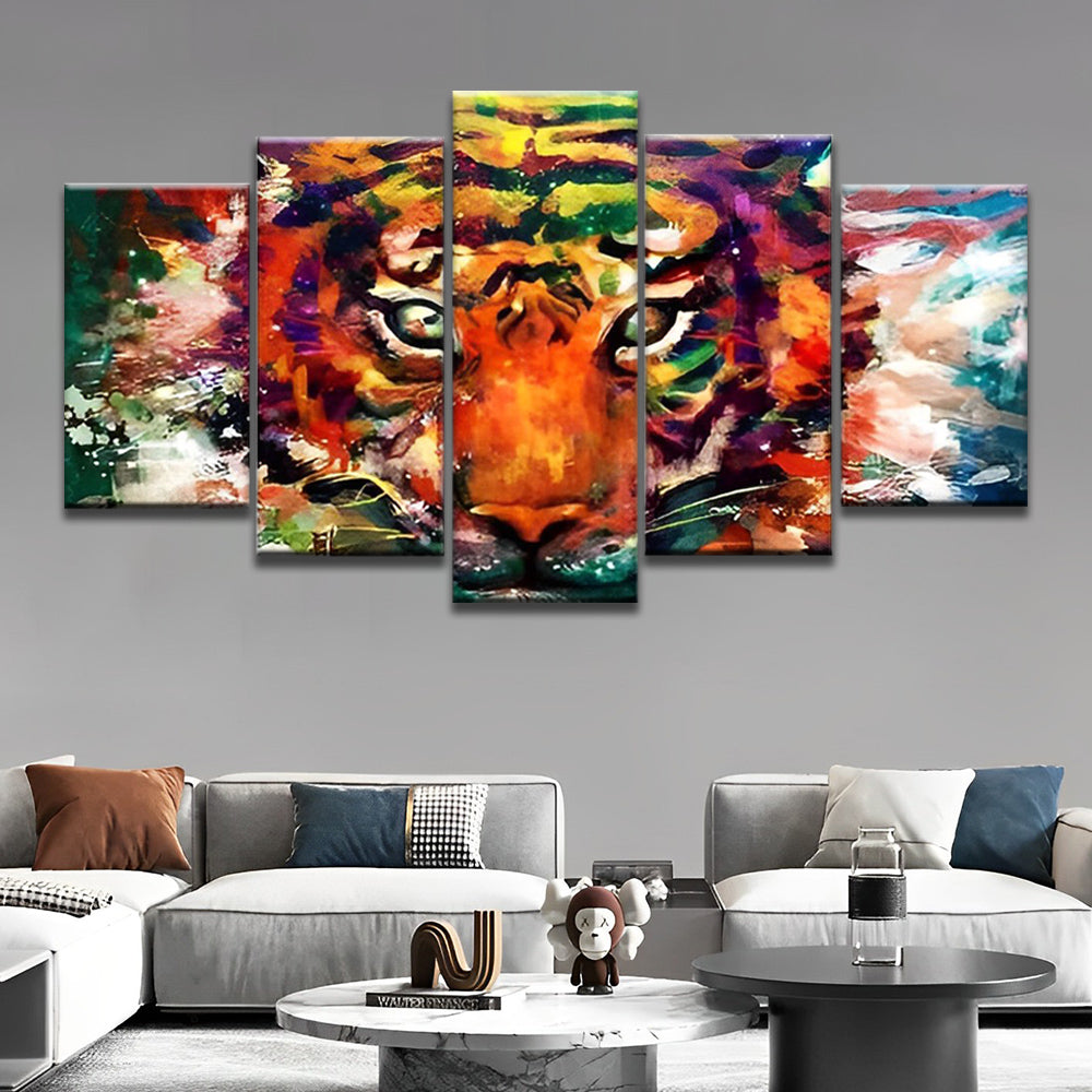 Watercolor Tiger Face 5 Pack Paint By Numbers