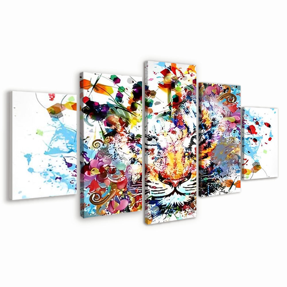 Watercolor Tiger Head 5 Pack Paint By Numbers
