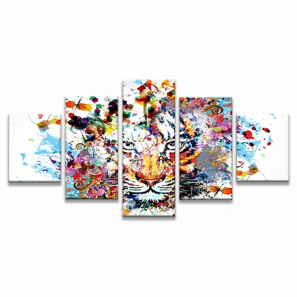 Watercolor Tiger Head 5 Pack Paint By Numbers