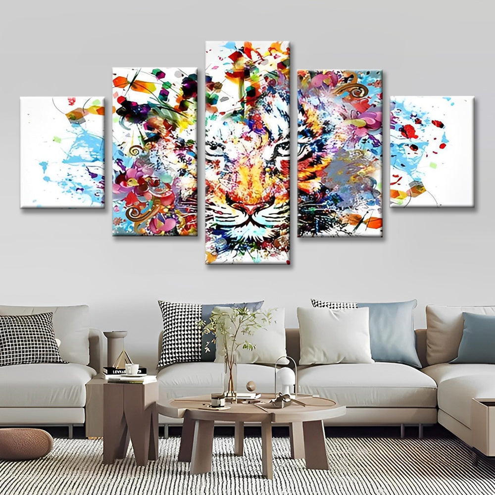 Watercolor Tiger Head 5 Pack Paint By Numbers