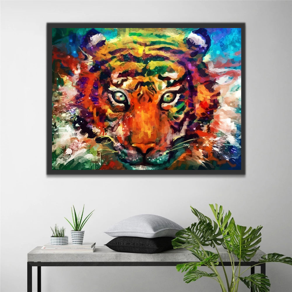 Watercolor Tiger Paint by Numbers