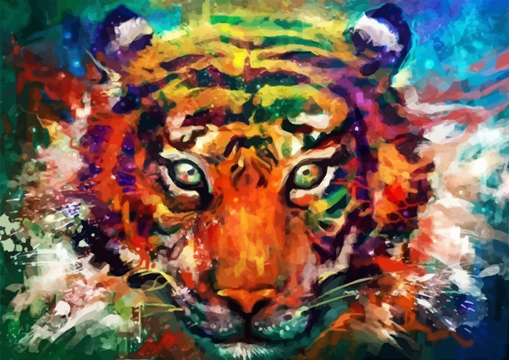 Watercolor Tiger Paint by Numbers