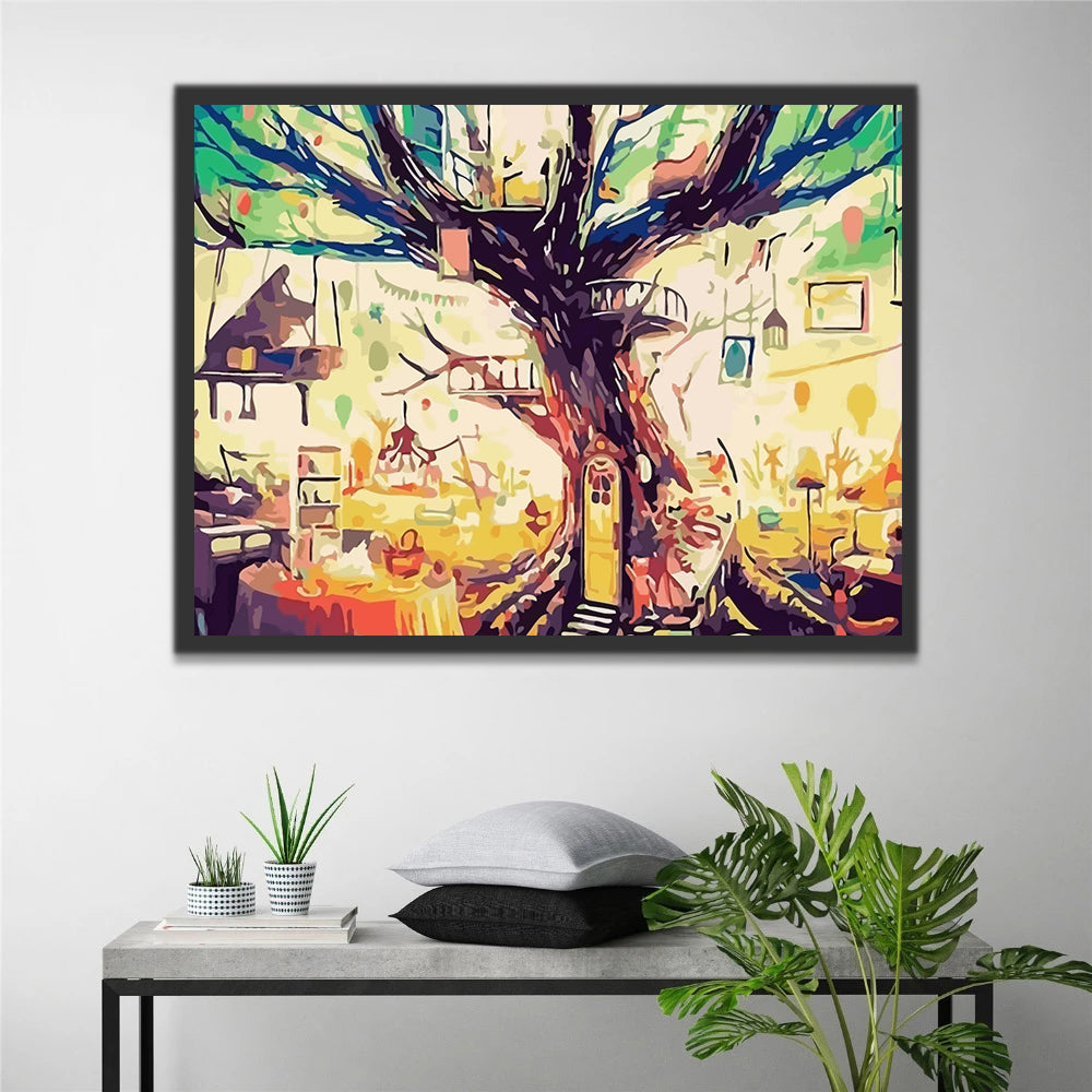 Watercolor Tree Paint by Numbers