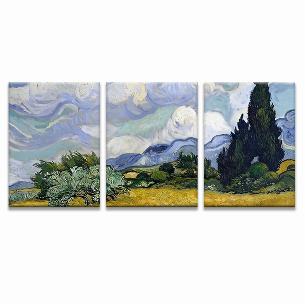 Wheat Field and Cypress 3 Pack Paint By Numbers