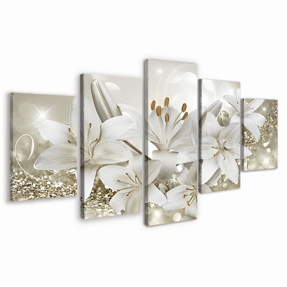 White Lilies 5 Pack Paint By Numbers