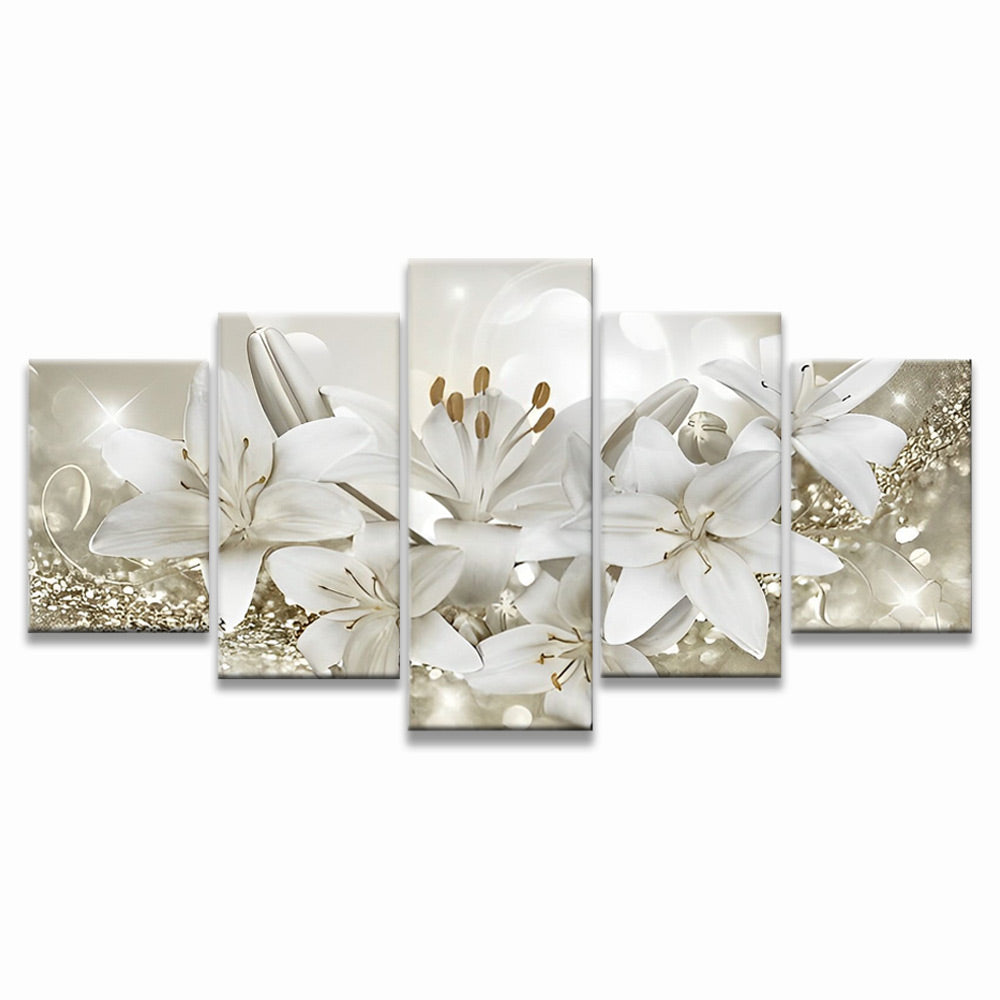 White Lilies 5 Pack Paint By Numbers
