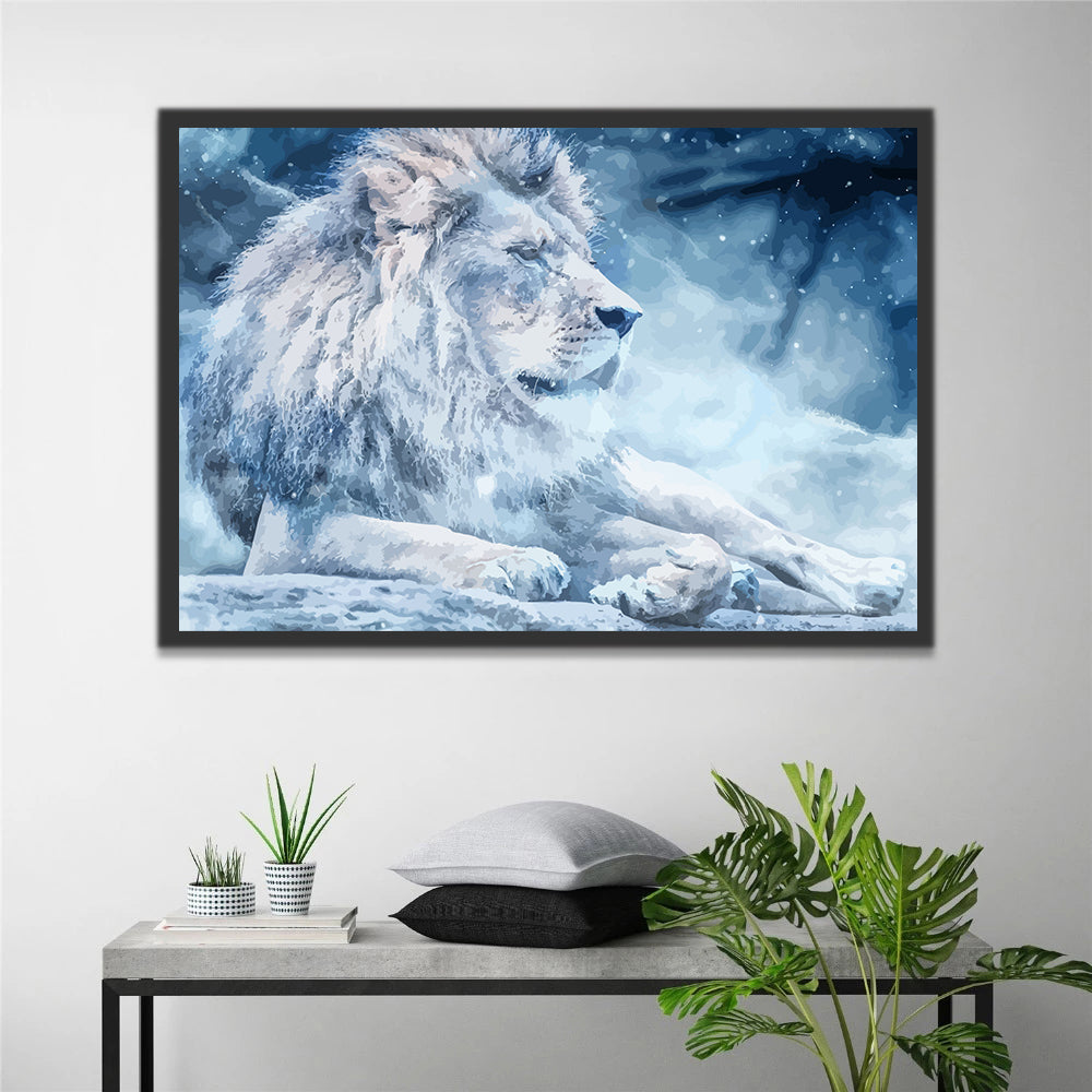 White Lion Paint by Numbers