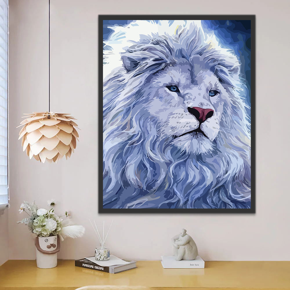 White Lion Paint by Numbers