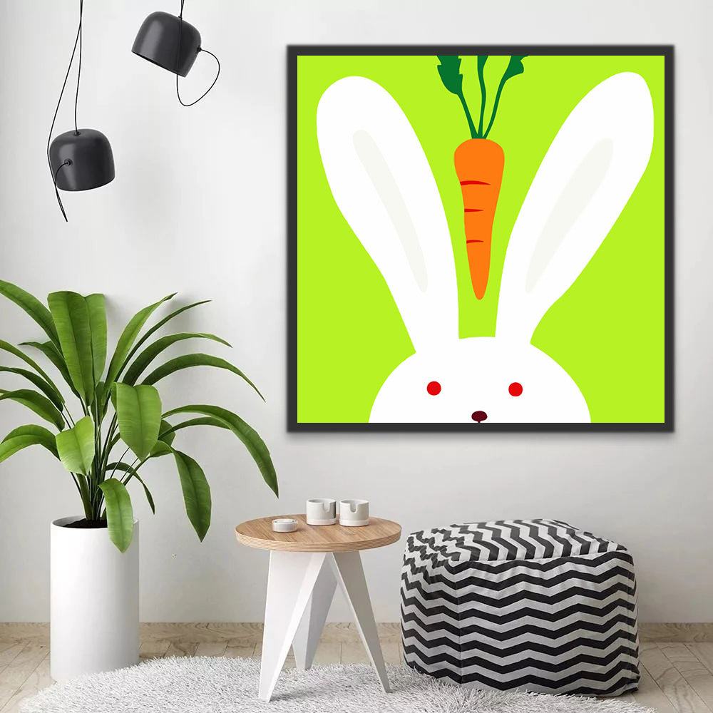 White Rabbit and Carrot Paint by Numbers for Kids