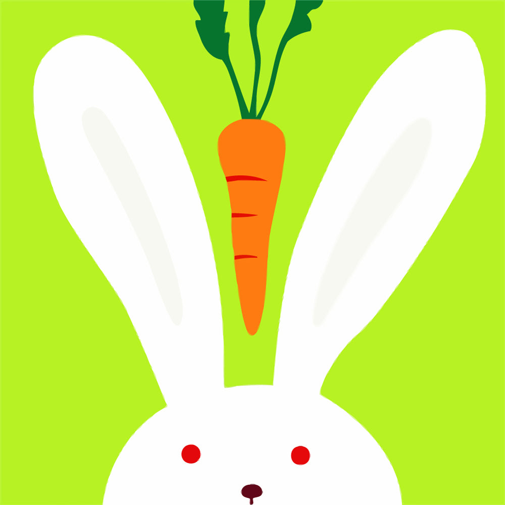 White Rabbit and Carrot Paint by Numbers for Kids