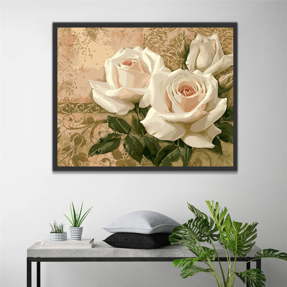 White Roses Paint by Numbers