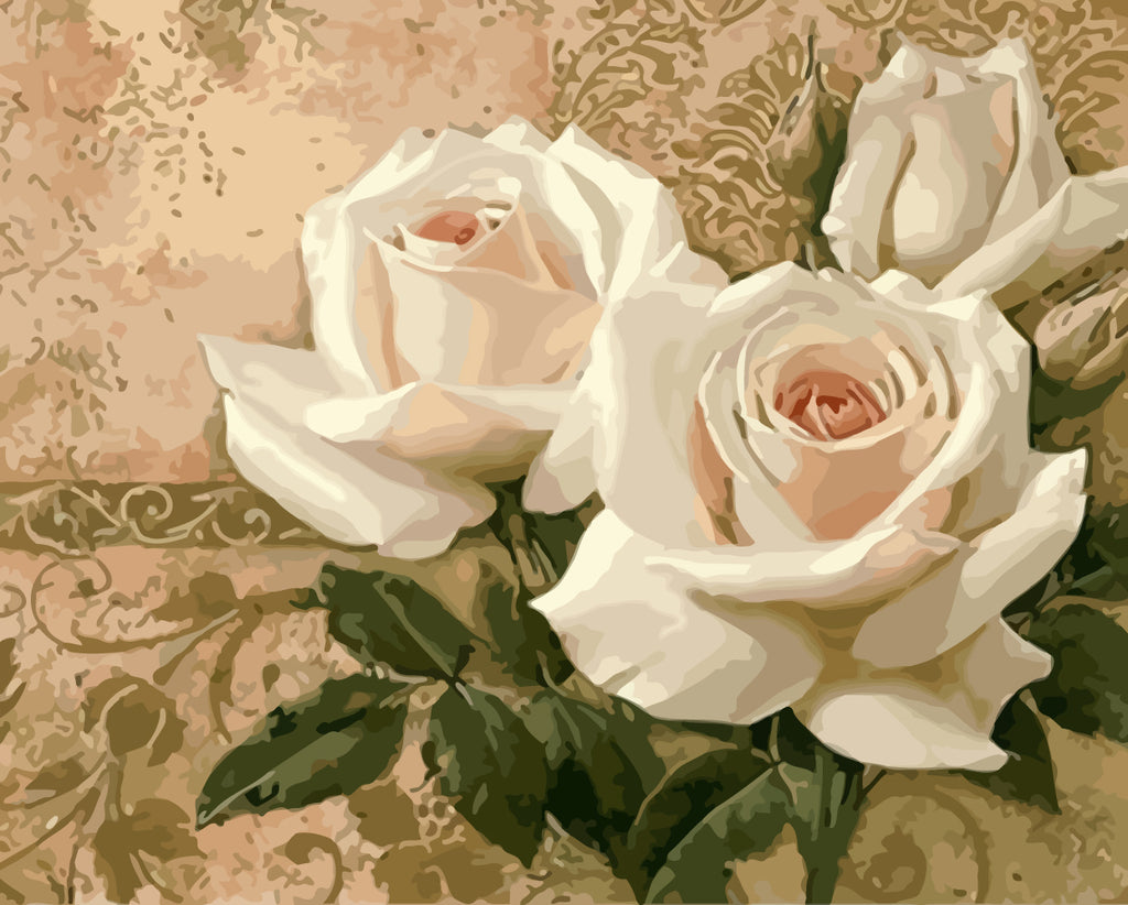 White Roses Paint by Numbers