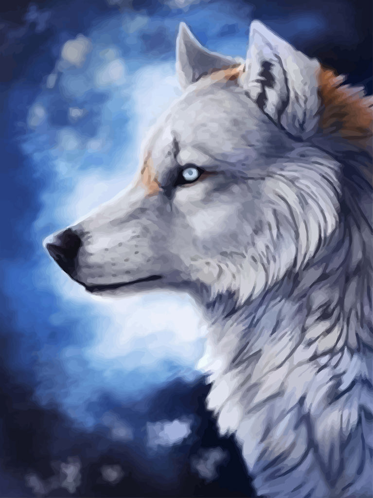 White Wolf Paint by Numbers