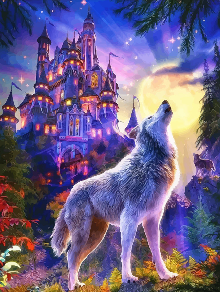 Wolf and Castle Paint by Numbers