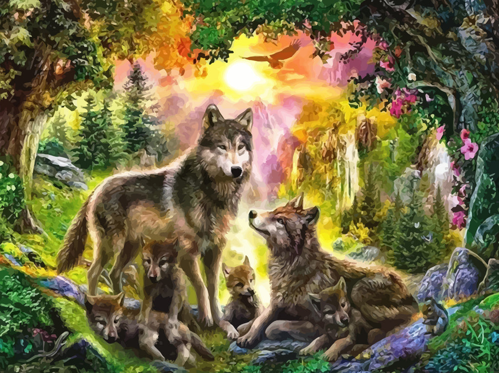 Wolf Family Paint by Numbers