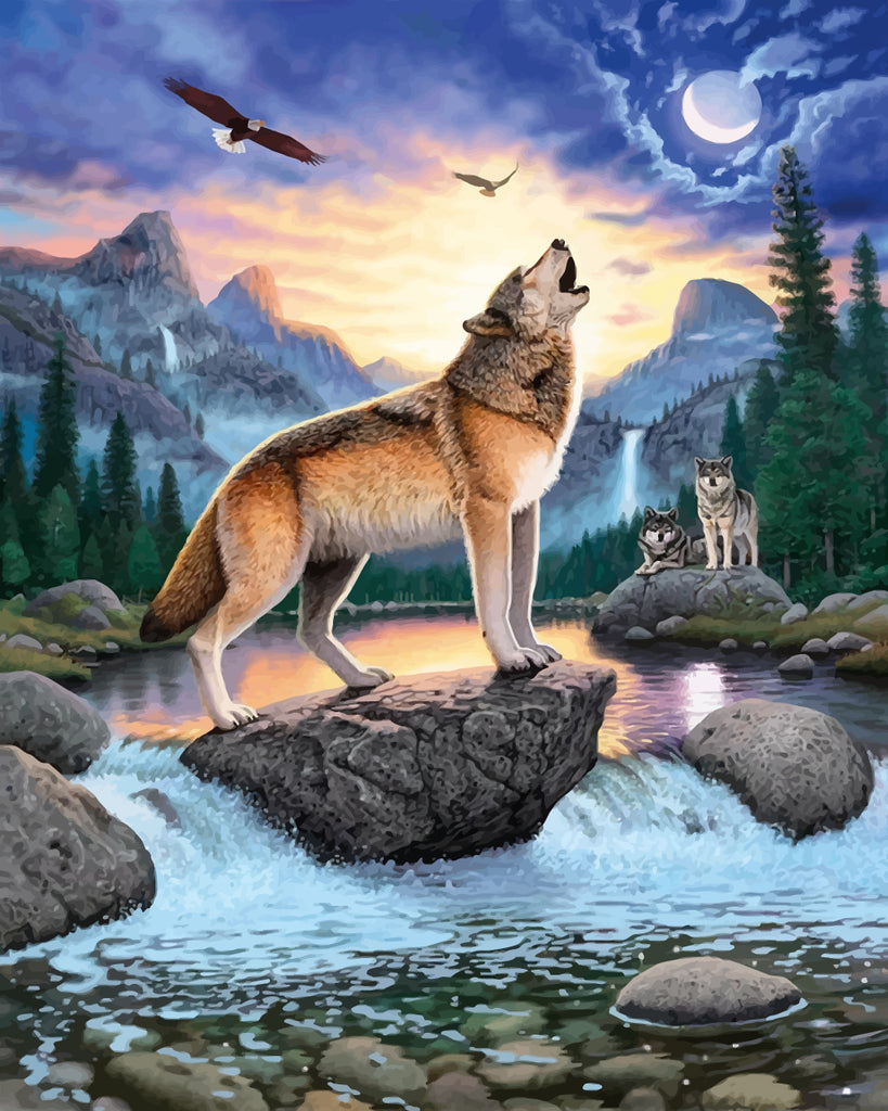 Wolf in the Valley Paint by Numbers