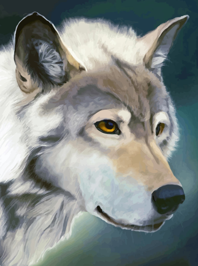 Wolf Profile Paint by Numbers