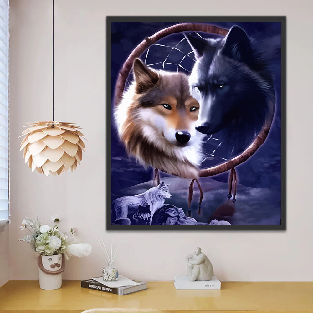 Wolves and Dreamcatcher Paint by Numbers