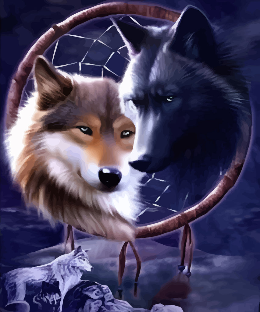 Wolves and Dreamcatcher Paint by Numbers