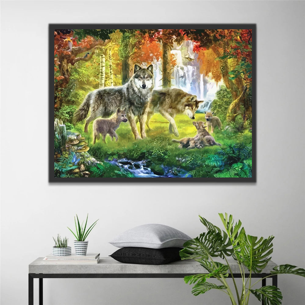 Wolves in the Forest Paint by Numbers