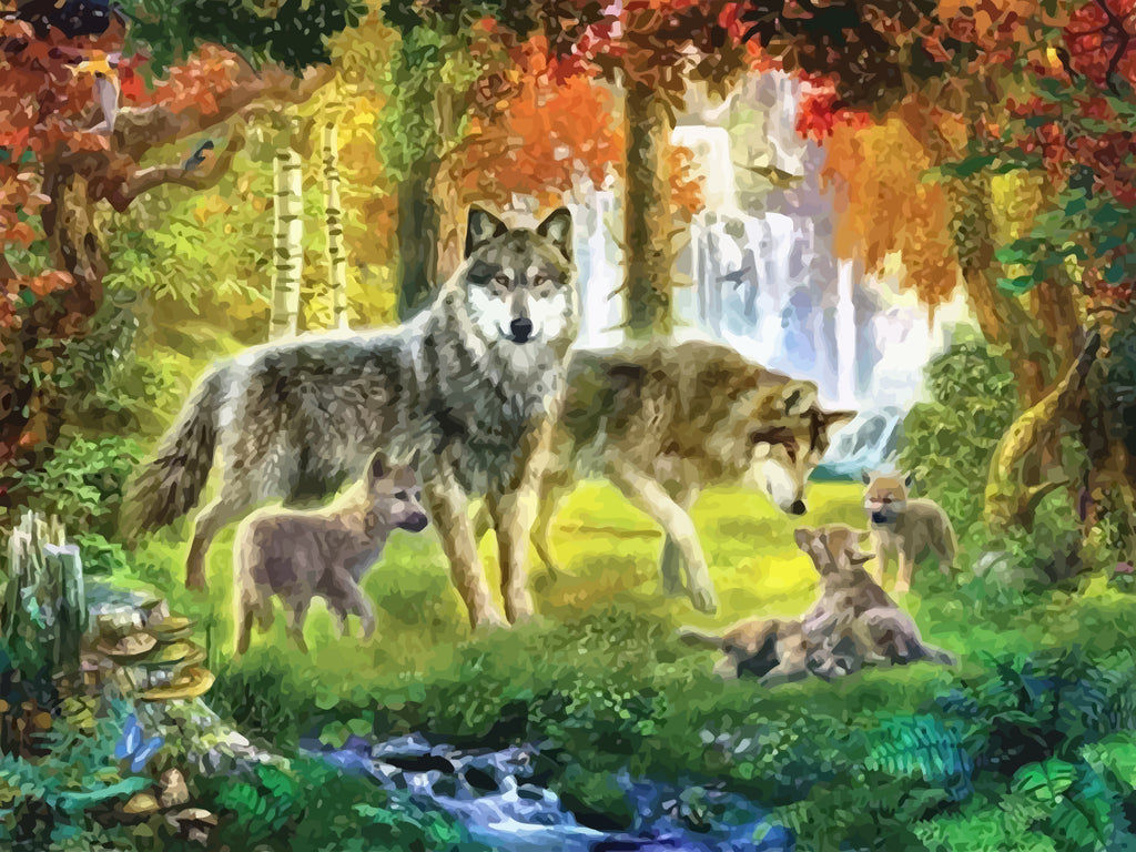 Wolves in the Forest Paint by Numbers