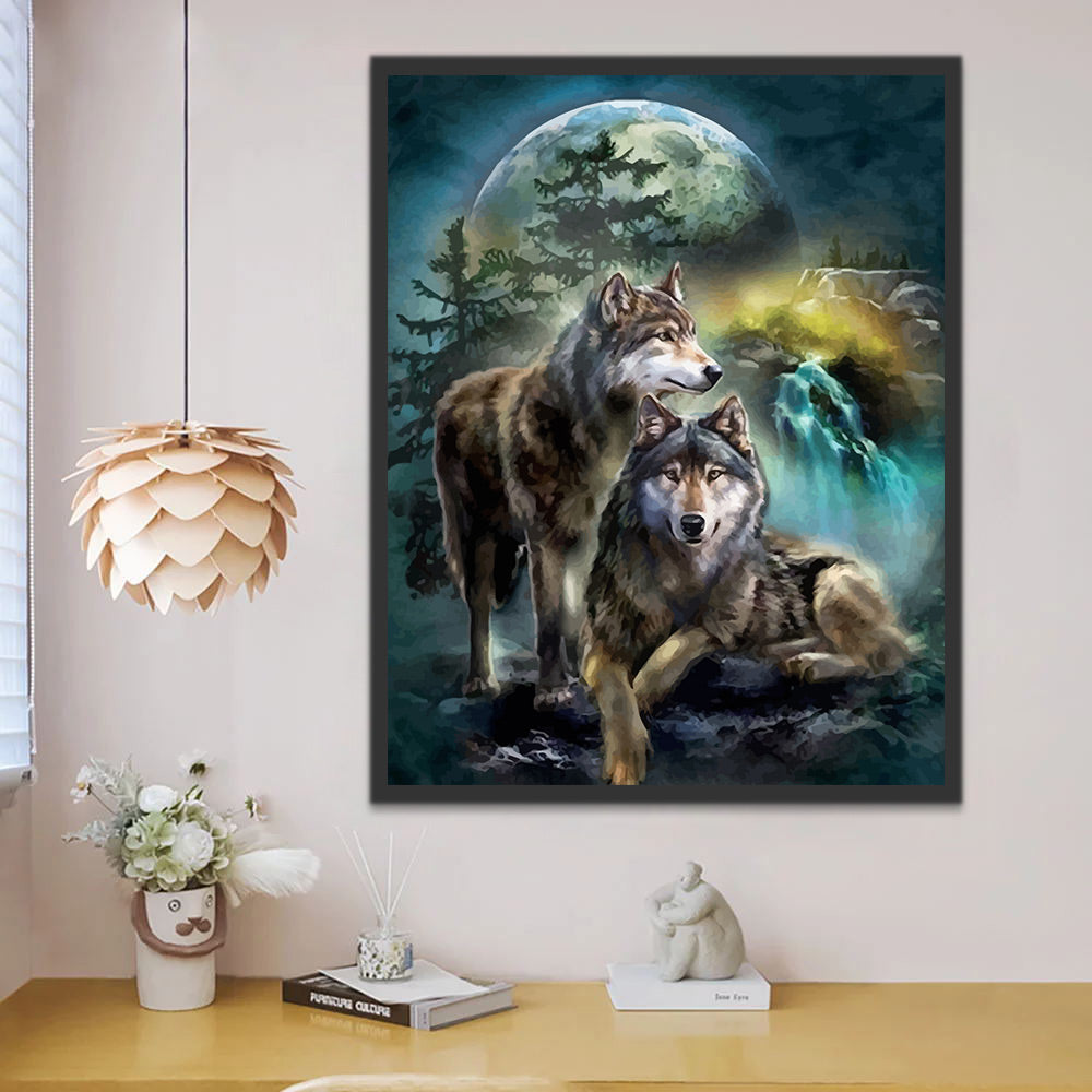 Wolves in the Night Paint by Numbers