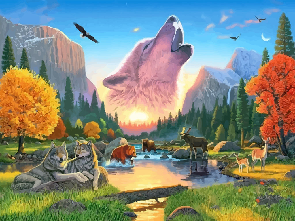 Wolves in the Valley Paint by Numbers