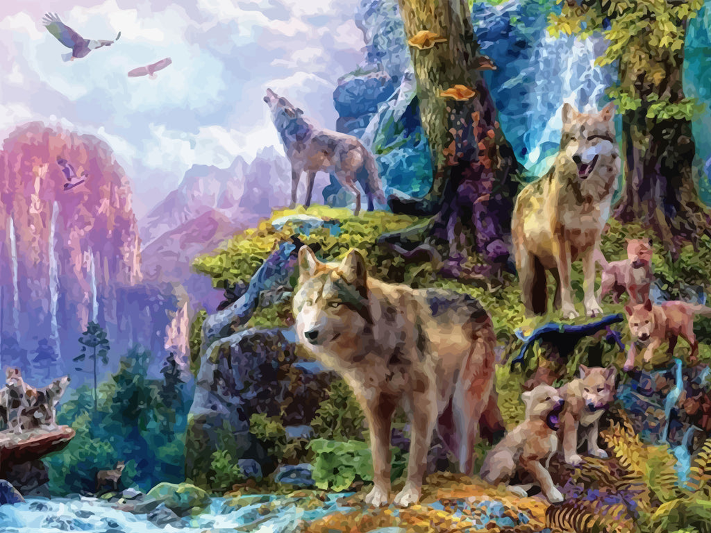 Wolves in the Valley Paint by Numbers