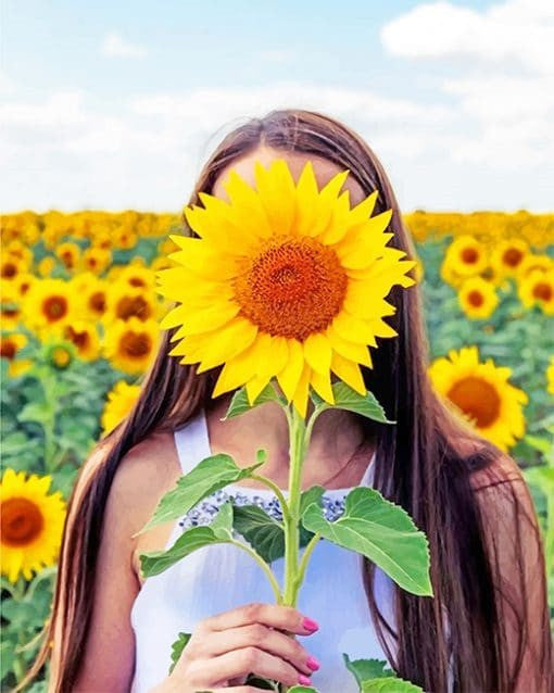 Woman and Sunflowers Paint by Numbers