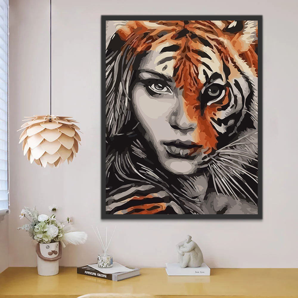 Woman Tiger Paint by Numbers