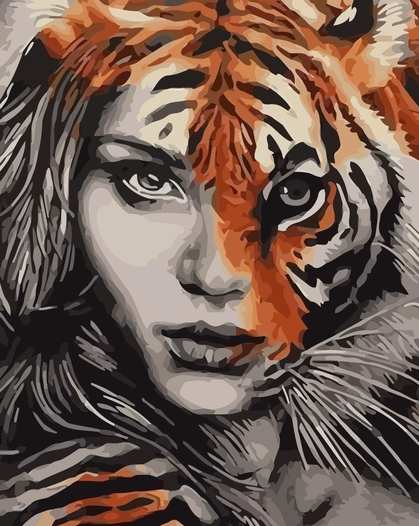 Woman Tiger Paint by Numbers