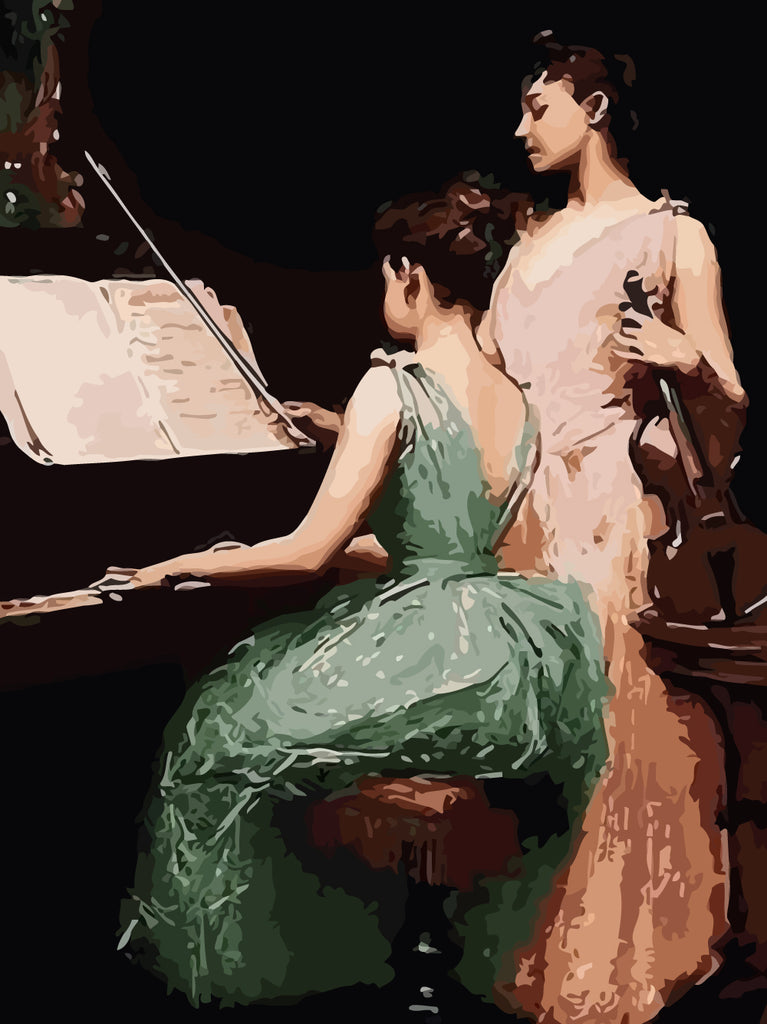 Women Playing the Piano Paint by Numbers