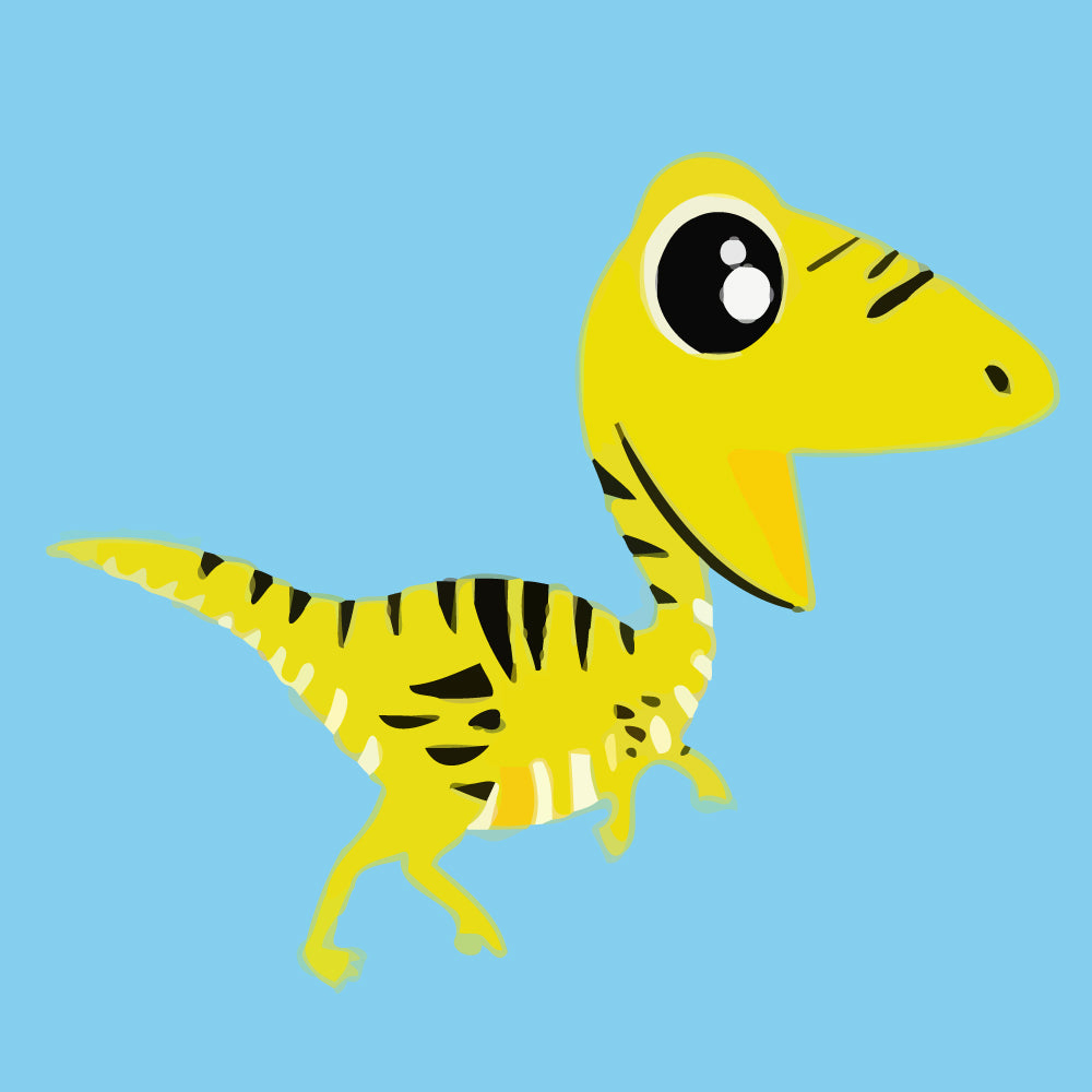 Yellow Cartoon Dinosaur Paint by Numbers for Kids