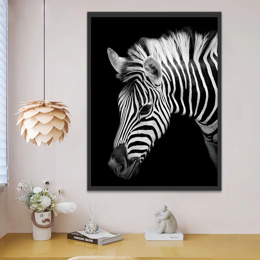 Zebra in the Dark Paint by Numbers